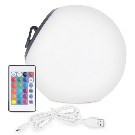 Top Light BALL RGB +VP - LED RGB Reguliuojamas saulės energijos šviestuvas BALL LED/1,2W/3,7V IP44 + nuotolinio valdymo pultas
