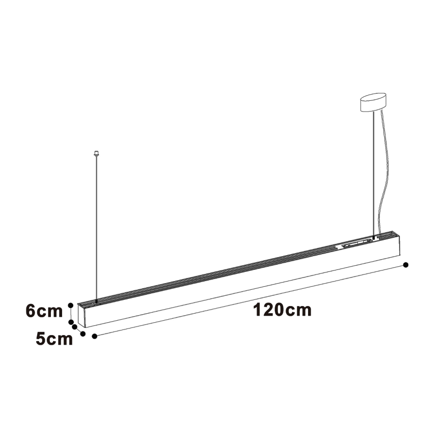 Top Light - LED paviršinis arba pakabinamas lubų šviestuvas HORIZON LED/40W/230V 3000/4000/6500K juodas