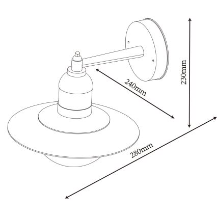 Top Light - Lauko sieninis šviestuvas VERONA 1xE27/12W/230V IP44 juodas