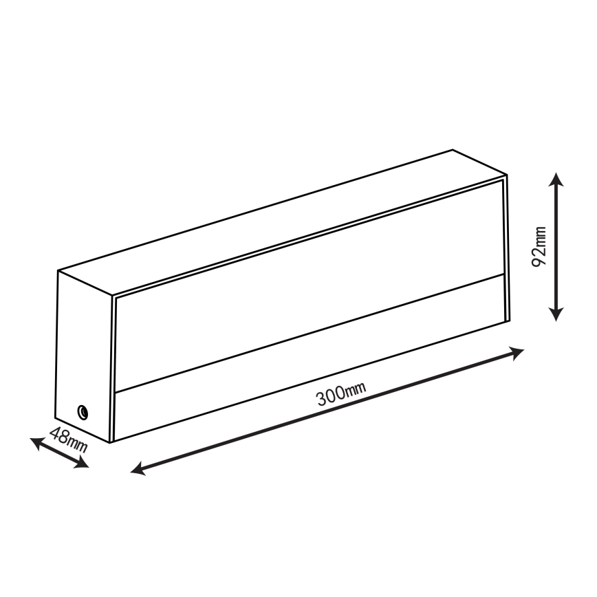 Top Light - IMOLA LED lauko sieninis šviestuvas, 16W, 230V, 3000/4000/6000K, IP54, 30 cm, juodas