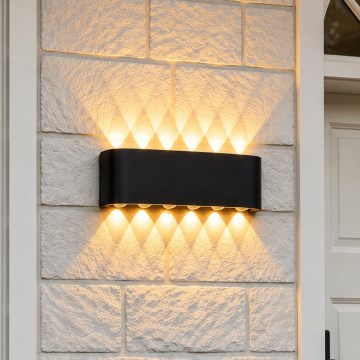 Top Light - LED lauko sieninis šviestuvas RAY LED/10W/230V 3000/4000/6500K IP54 juodas