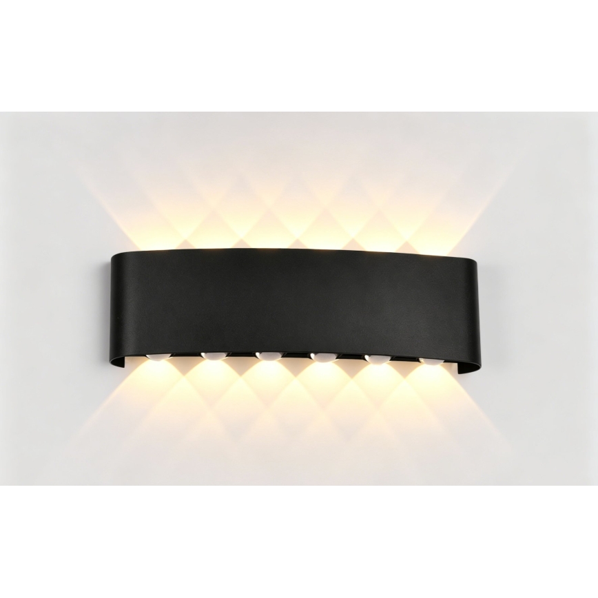 Top Light - LED lauko sieninis šviestuvas RAY LED/10W/230V 3000/4000/6500K IP54 juodas