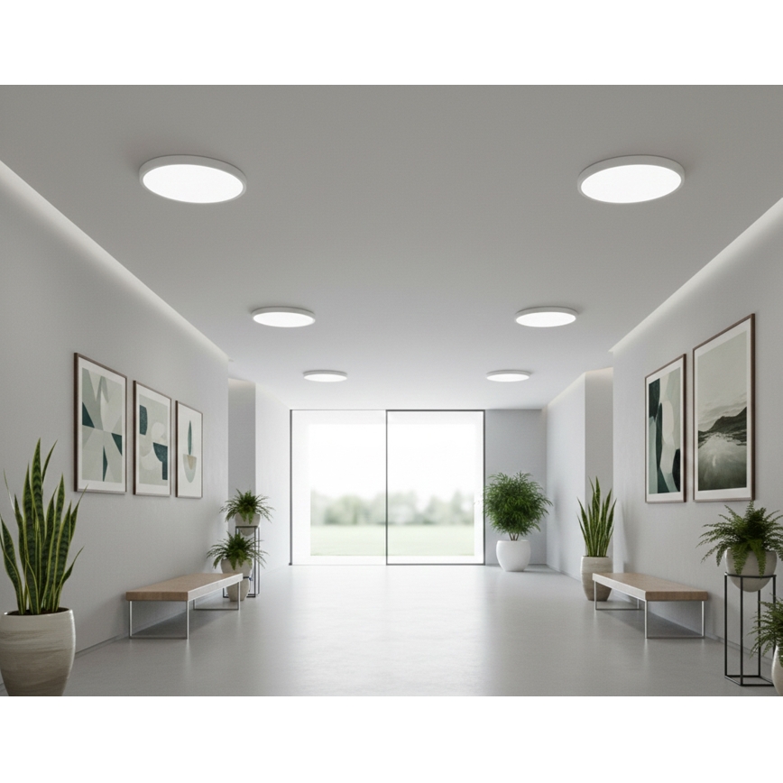 Top Light - LED lubinis šviestuvas REVIT su judesio jutikliu, 12/18/24 W, 230 V, 3000/4000/6500 K, skersmuo 30 cm, balta