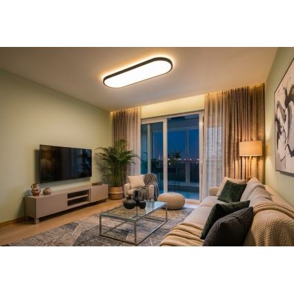 Top Light - Reguliuojamas LED lubinis prigludęs/pakabinamas šviestuvas OVAL LED/36W/230V 3000-6500K juodas + nuotolinis valdymas