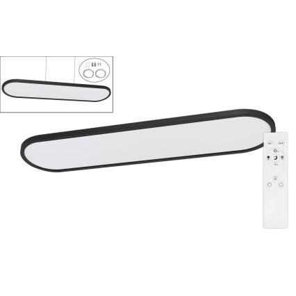 Top Light - Reguliuojamas LED lubinis prigludęs/pakabinamas šviestuvas OVAL LED/36W/230V 3000-6500K juodas + nuotolinis valdymas