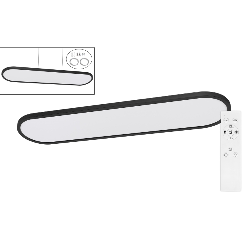 Top Light - Reguliuojamas LED lubinis prigludęs/pakabinamas šviestuvas OVAL LED/36W/230V 3000-6500K juodas + nuotolinis valdymas