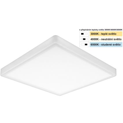Top Light - LED lubinis šviestuvas REVIT LED/24W/230V 3000/4000/6500K 30x30 cm balta