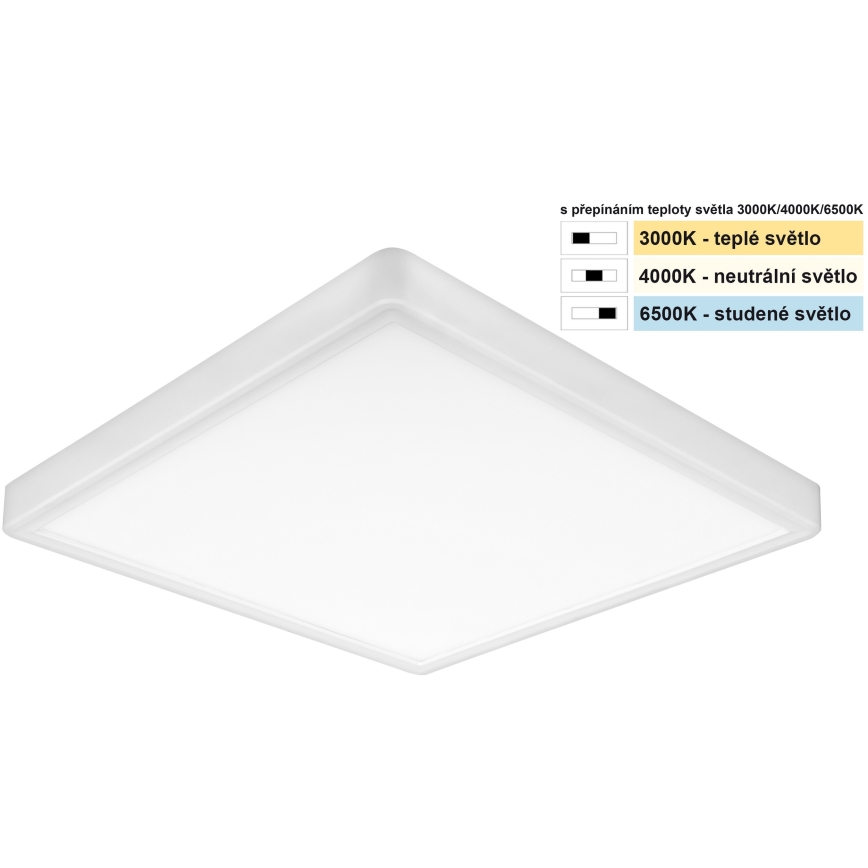 Top Light - LED lubinis šviestuvas REVIT LED/24W/230V 3000/4000/6500K 30x30 cm balta