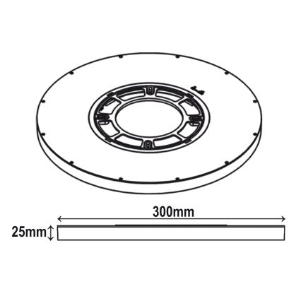 Top Light - LED lubinis šviestuvas REVIT LED/24W/230V 3000/4000/6500K diametras 30 cm balta