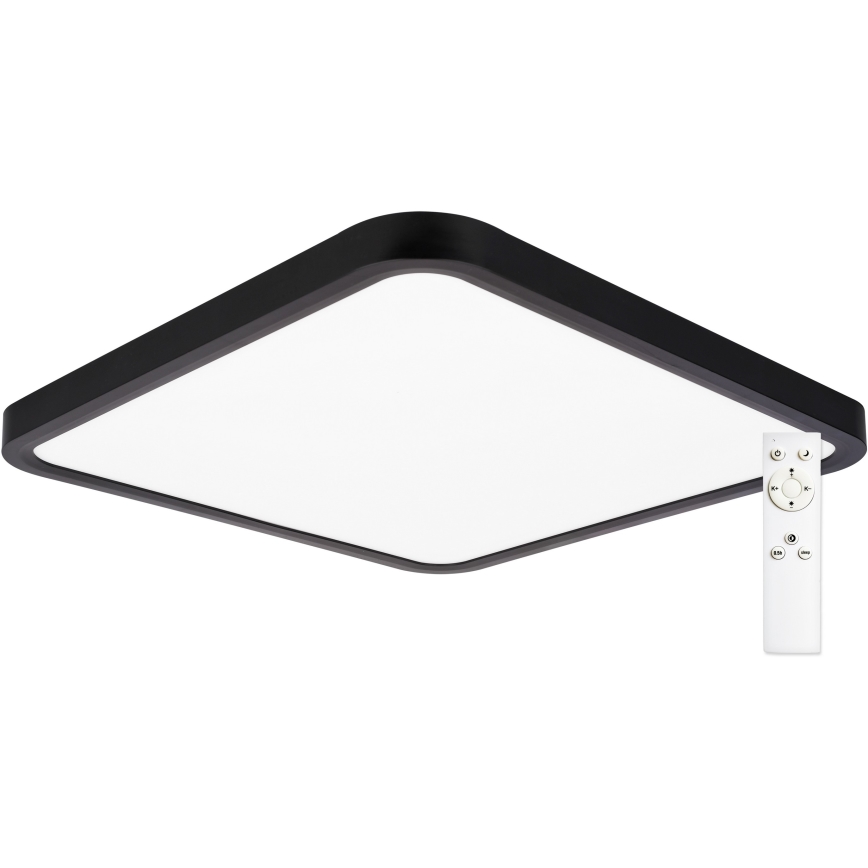 Top Light - LED Pritemdomas lubinis šviestuvas REVIT LED/36W/230V 3000-6500K 40x40 cm juoda + nuotolinio valdymo pultas