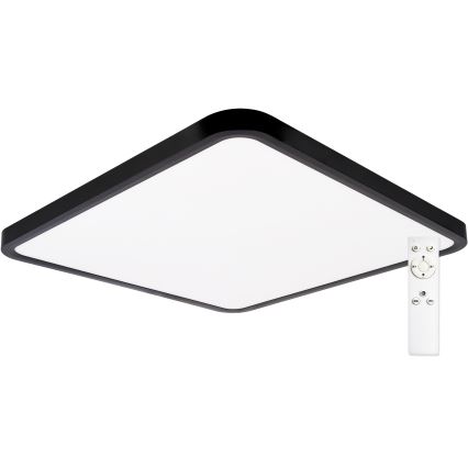 Top Light - LED Pritemdomas lubinis šviestuvas REVIT LED/50W/230V 3000-6500K 50x50 cm juoda + nuotolinio valdymo pultas