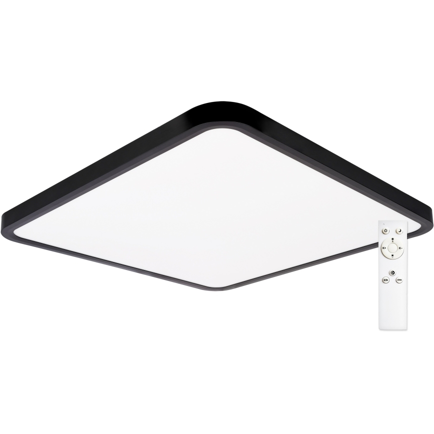Top Light - LED Pritemdomas lubinis šviestuvas REVIT LED/50W/230V 3000-6500K 50x50 cm juoda + nuotolinio valdymo pultas