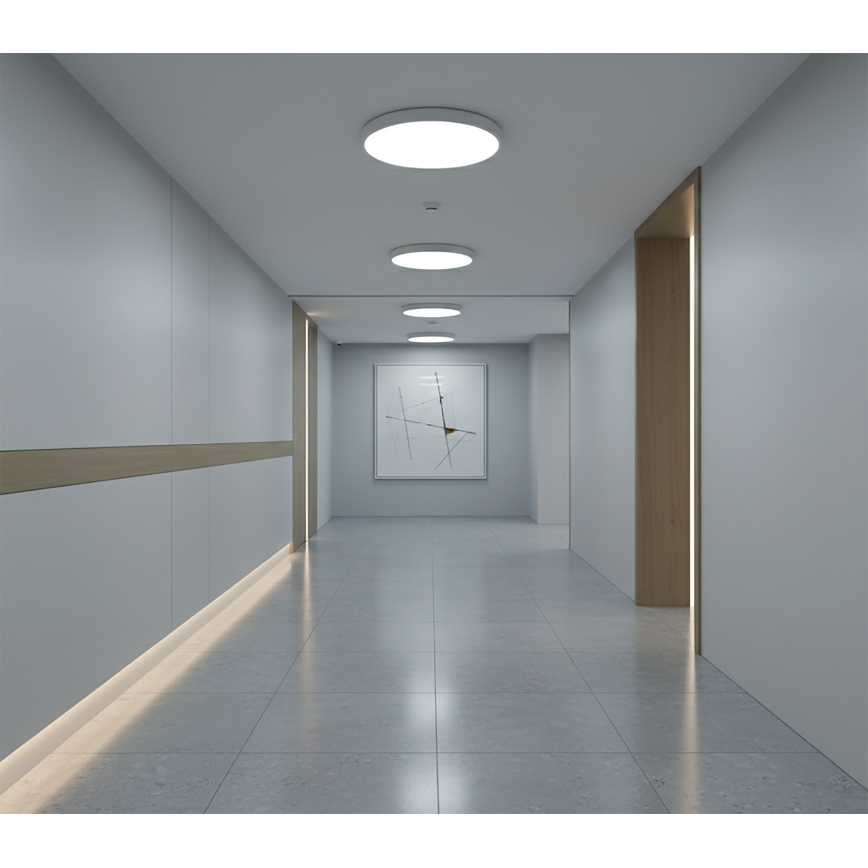 Top Light - LED lubinis šviestuvas su judesio jutikliu REVIT LED 9/12/18 W, 230 V, 3000/4000/6500 K, skersmuo 23 cm, balta