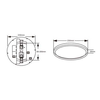 Top Light - LED lubinis šviestuvas su judesio jutikliu REVIT LED 9/12/18 W, 230 V, 3000/4000/6500 K, skersmuo 23 cm, balta