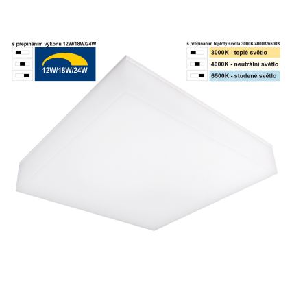Top Light - LED Pritemdomas lubinis sieninis šviestuvas BOXTER LED/12/18/24W/230V IP54 3000/4000/6500K 28x28 cm
