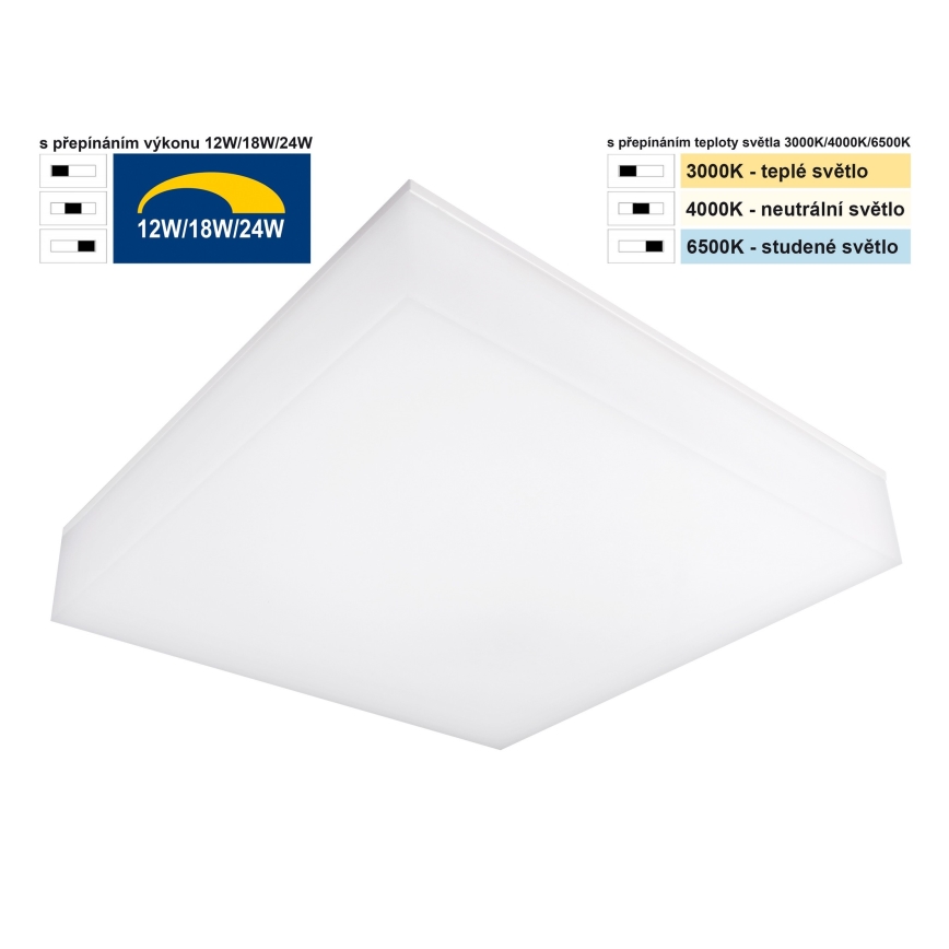 Top Light - LED Pritemdomas lubinis sieninis šviestuvas BOXTER LED/12/18/24W/230V IP54 3000/4000/6500K 28x28 cm