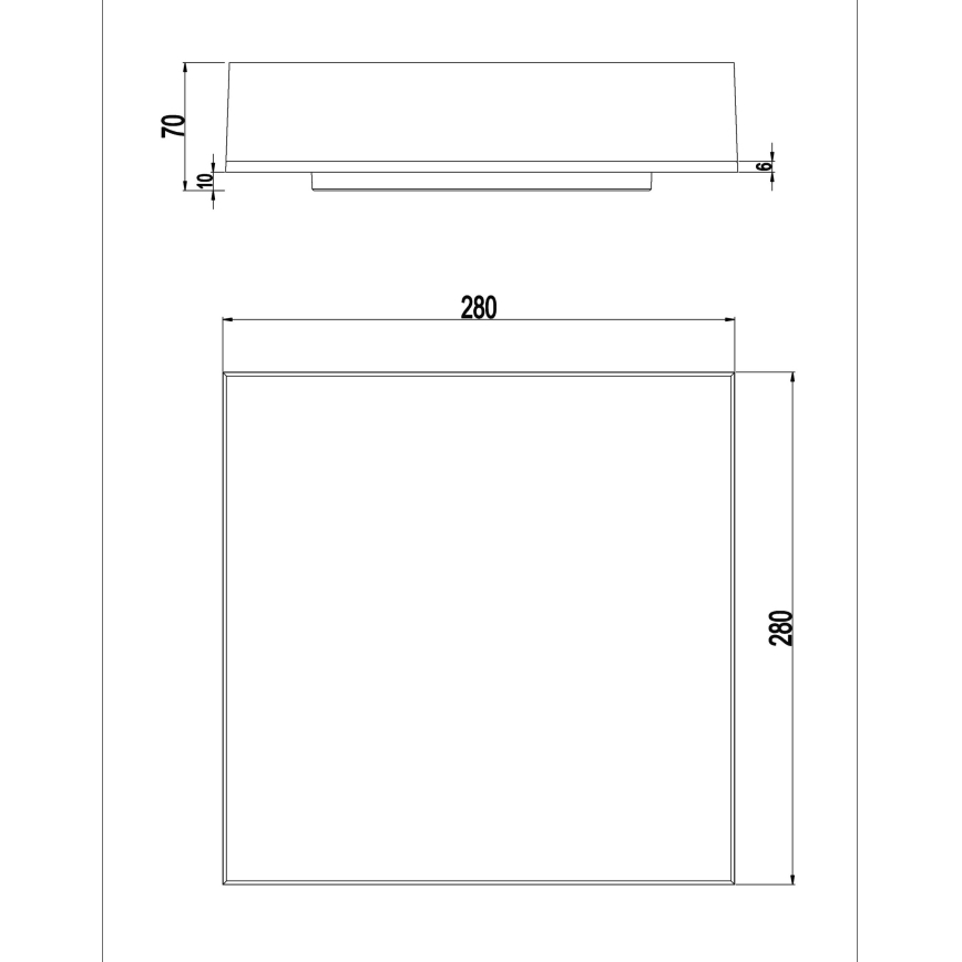 Top Light - LED Pritemdomas lubinis sieninis šviestuvas BOXTER LED/12/18/24W/230V IP54 3000/4000/6500K 28x28 cm