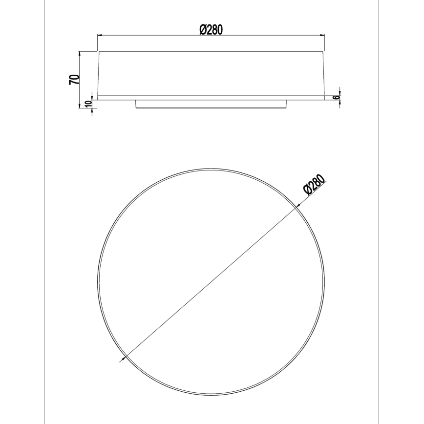 Top Light - LED pritemdomas lubinis vonios šviestuvas BOXTER LED/12/18/24W/230V IP54 3000/4000/6500K diametras 28 cm