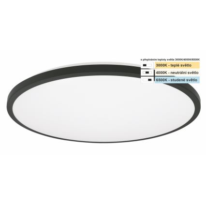 Top Light - LED lubinis vonios šviestuvas ONYX LED/18W/230V IP44 3000/4000/6500K diametras 34 cm juoda