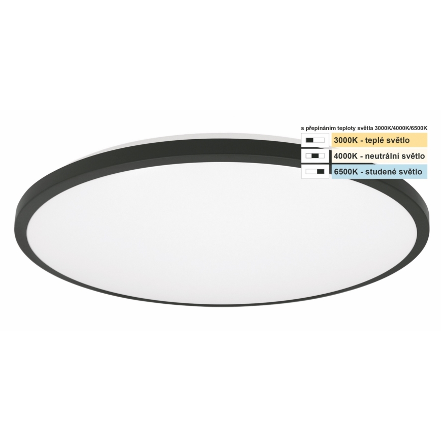 Top Light - LED lubinis vonios šviestuvas ONYX LED/18W/230V IP44 3000/4000/6500K diametras 34 cm juoda