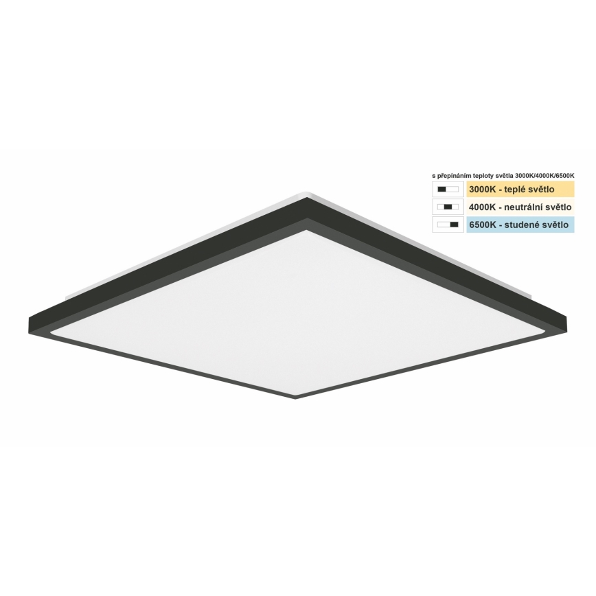 Top Light - LED lubinis vonios šviestuvas ONYX LED/24W/230V IP44 3000/4000/6500K 38x38 cm juoda