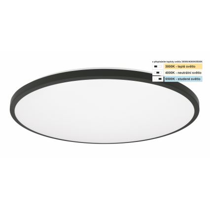 Top Light - LED lubinis vonios šviestuvas ONYX LED/24W/230V IP44 3000/4000/6500K diametras 39 cm juoda