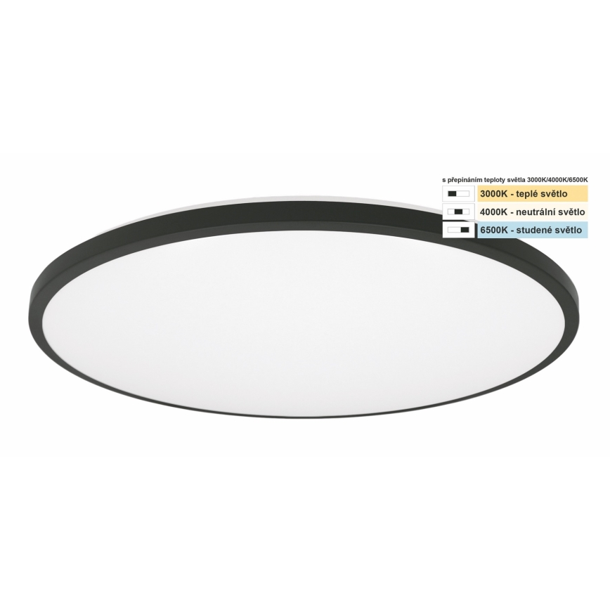 Top Light - LED lubinis vonios šviestuvas ONYX LED/24W/230V IP44 3000/4000/6500K diametras 39 cm juoda