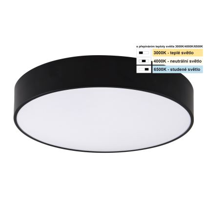 Top Light - LED lubinis vonios šviestuvas PETAL LED/24W/230V IP44 3000/4000/6500K diametras 35 cm juoda