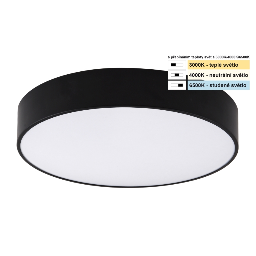 Top Light - LED lubinis vonios šviestuvas PETAL LED/24W/230V IP44 3000/4000/6500K diametras 35 cm juoda