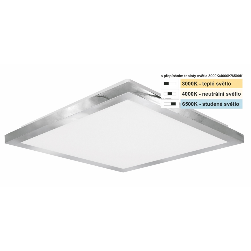 Top Light - LED lubinis vonios šviestuvas SILVER LED/10W/230V IP44 3000/4000/6500K 28x28 cm matinis chromas