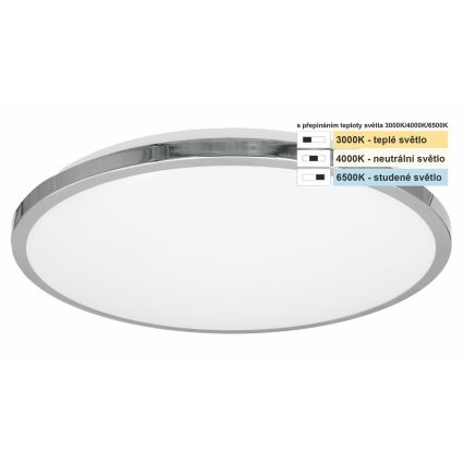 Top Light - LED lubinis vonios šviestuvas SILVER LED/10W/230V IP44 3000/4000/6500K diametras 29 cm blizgus chromas