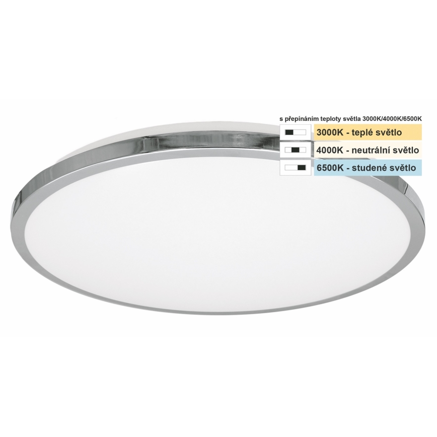 Top Light - LED lubinis vonios šviestuvas SILVER LED/10W/230V IP44 3000/4000/6500K diametras 29 cm blizgus chromas