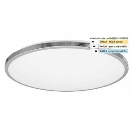 Top Light - LED lubinis vonios šviestuvas SILVER LED/18W/230V IP44 3000/4000/6500K diametras 34 cm blizgus chromas