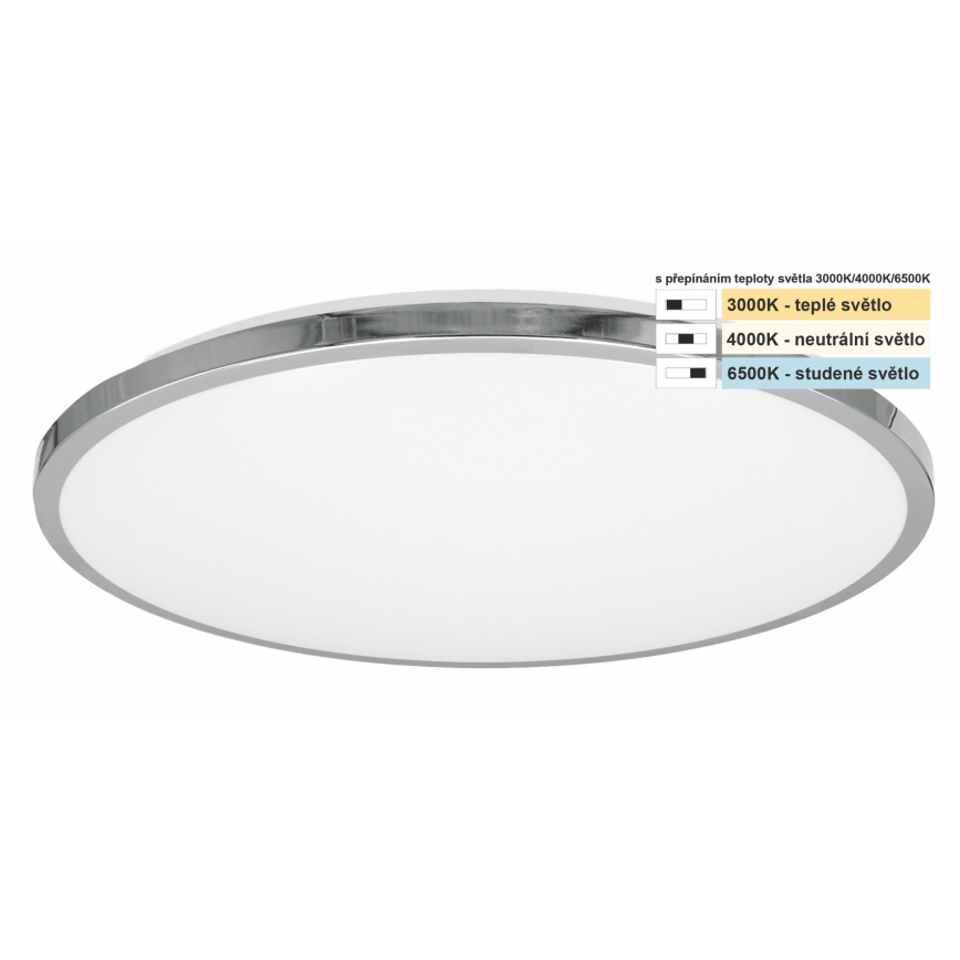 Top Light - LED lubinis vonios šviestuvas SILVER LED/18W/230V IP44 3000/4000/6500K diametras 34 cm blizgus chromas
