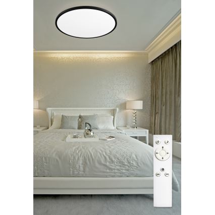 Top Light - LED Pritemdomas lubinis šviestuvas REVIT LED/70W/230V 3000-6500K diametras 75 cm juoda + nuotolinio valdymo pultas