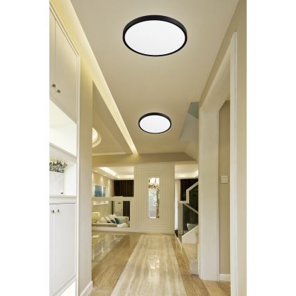 Top Light - LED Pritemdomas lubinis šviestuvas REVIT LED/70W/230V 3000-6500K diametras 75 cm juoda + nuotolinio valdymo pultas