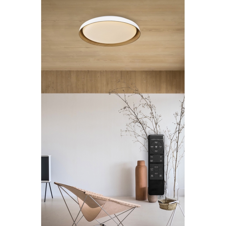 Top Light - LED Pritemdomas lubinis šviestuvas SATELLITE LED/36W/230V 3000-6500K diametras 43 cm balta/ruda + nuotolinio valdymo pultas