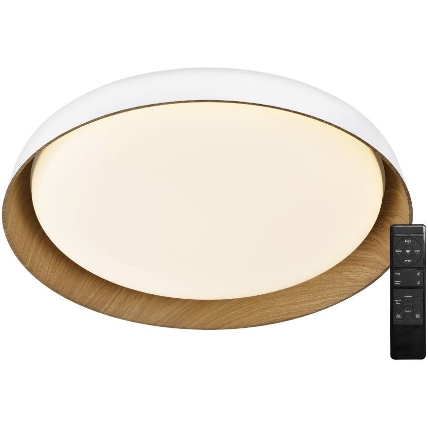 Top Light - LED Pritemdomas lubinis šviestuvas SATELLITE LED/36W/230V 3000-6500K diametras 43 cm balta/ruda + nuotolinio valdymo pultas