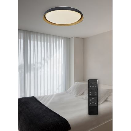 Top Light - LED Pritemdomas lubinis šviestuvas SATELLITE LED/48W/230V 3000-6500K diametras 53 cm juoda/ruda + nuotolinio valdymo pultas