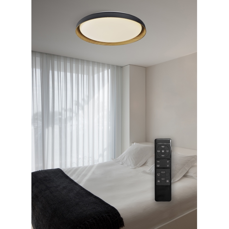 Top Light - LED Pritemdomas lubinis šviestuvas SATELLITE LED/48W/230V 3000-6500K diametras 53 cm juoda/ruda + nuotolinio valdymo pultas