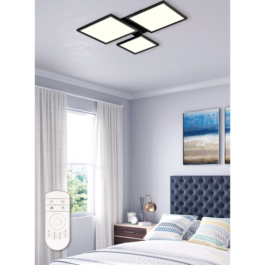 Top Light - LED Pritemdomas tvirtinamas sietynas MERKUR LED/50W/230V 3000-6500K juoda + nuotolinio valdymo pultas