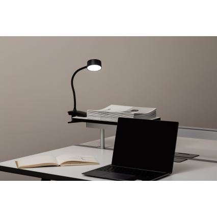 Top Light - LED reguliuojama stalinė lempa su segtuku BELLA LED/4,8W/5V 3000-6500K juoda