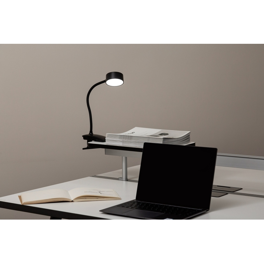 Top Light - LED reguliuojama stalinė lempa su segtuku BELLA LED/4,8W/5V 3000-6500K juoda