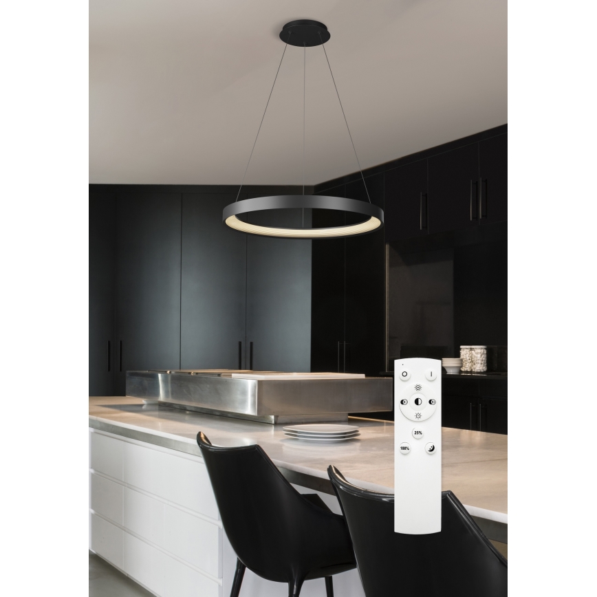 Top Light - LED Reguliuojamas pakabinamas sietynas ORBIT LED/40W/230V 3000-6500K diametras 50 cm juoda + nuotolinio valdymo pultas