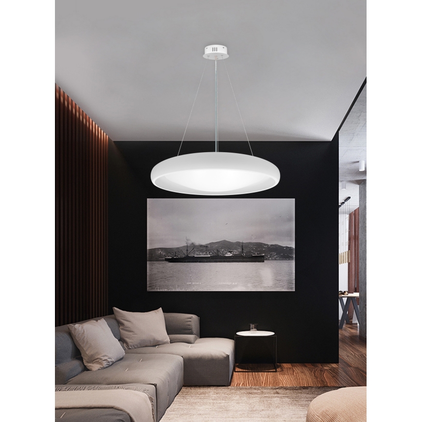 Top Light - LED Reguliuojamas pakabinamas sietynas SALERNO LED/60W/230V 3000-6500K diametras 60 cm balta + nuotolinio valdymo pultas