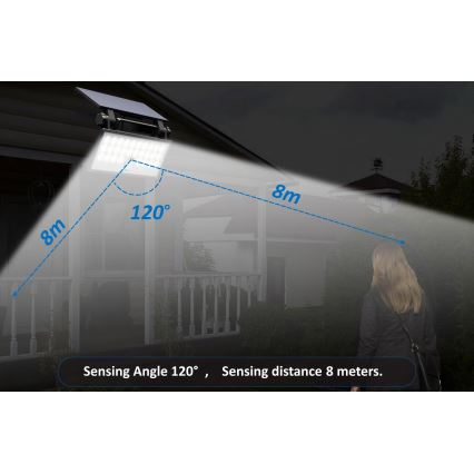 Top Light - LED Saulės sieninis prožektorius su jutikliu HELEON PRO LED/8W/3,7V IP65 4000K 2600 mAh
