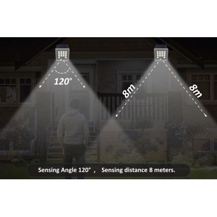 Top Light - LED Saulės sieninis prožektorius su jutikliu HELEON S LED/5W/3,7V IP65 4000K 1800 mAh