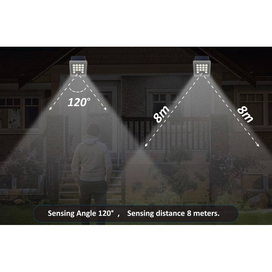 Top Light - LED Saulės sieninis prožektorius su jutikliu HELEON S LED/5W/3,7V IP65 4000K 1800 mAh