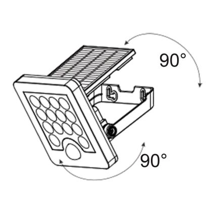 Top Light - LED Saulės sieninis prožektorius su jutikliu HELEON S LED/5W/3,7V IP65 4000K 1800 mAh