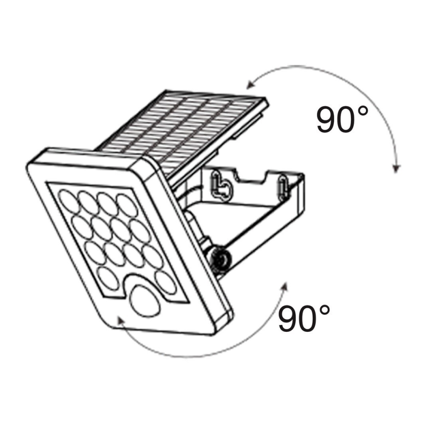Top Light - LED Saulės sieninis prožektorius su jutikliu HELEON S LED/5W/3,7V IP65 4000K 1800 mAh